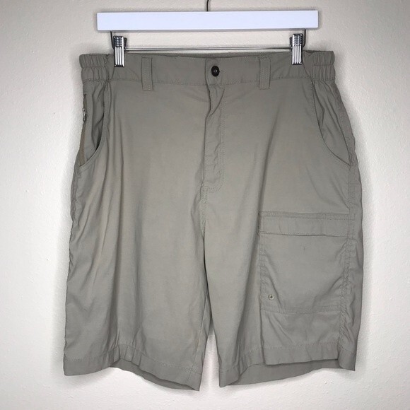 Rustic Ridge Fishing Hiking Outdoor Cargo Pocket Flat Front Tan Shorts Men Large - Picture 12 of 12